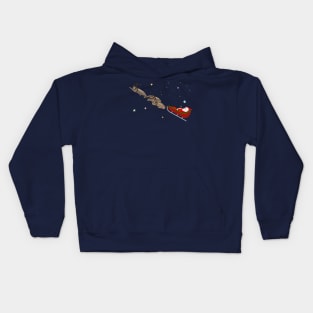 On a sloth sleigh (no text) Kids Hoodie